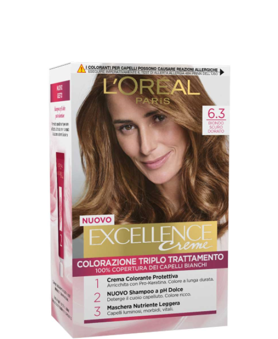 L Oreal Excellence Colorazione Nr 6 3 Biondo Scuro Dorato Colorazione senza ammoniaca bionike shine on biondo scuro dorato rame. biondo scuro dorato