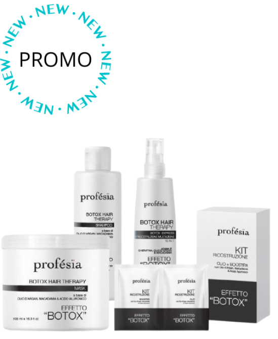 KIT PROFESIA BOTOX HAIR THERAPY: 2 SHAMPOO + 10 BUSTINE DI KIT RICOSTRUZIONE + 2 MASCHERE IN CREMA + 2 MASCHERE SPRAY 10IN1