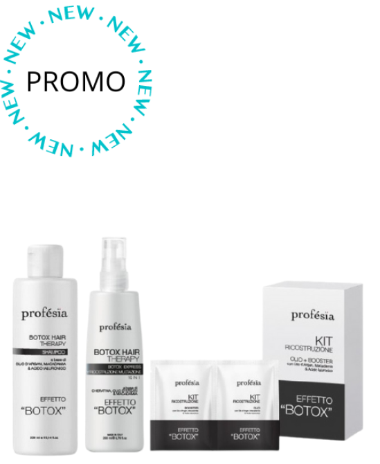 KIT PROFESIA BOTOX HAIR THERAPY: SHAMPOO + 4 BUSTINE DI KIT RICOSTRUZIONE + MASCHERA SPRAY 10 IN 1