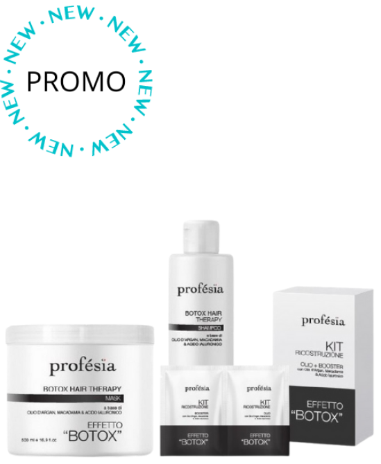 KIT PROFESIA BOTOX HAIR THERAPY: SHAMPOO + 4 BUSTINE DI KIT RICOSTRUZIONE + MASCHERA IN CREMA